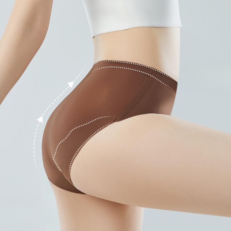 TERMEZY Women's Sexy Mid-Rise Briefs Solid Color Ultra-Light Second-Skin Panties Invisible Seamless Breathable Triangular Underwear
