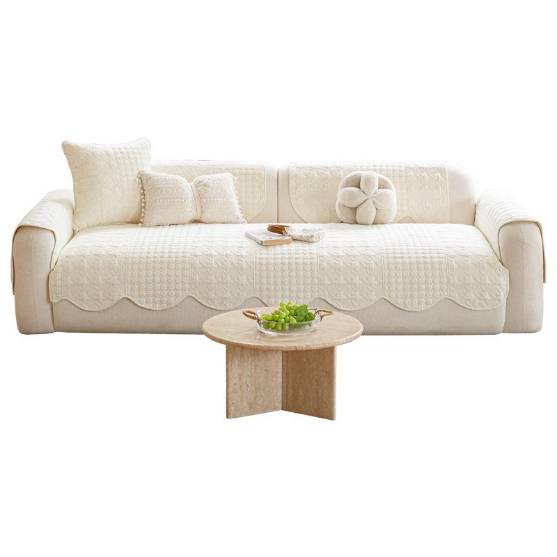 Cream Wind Sofa Cushion Universal In All Seasons 2025 New Straight Row Summer Seat Cushion Sub-cover Cloth Towel Fixed Non-slip Cover