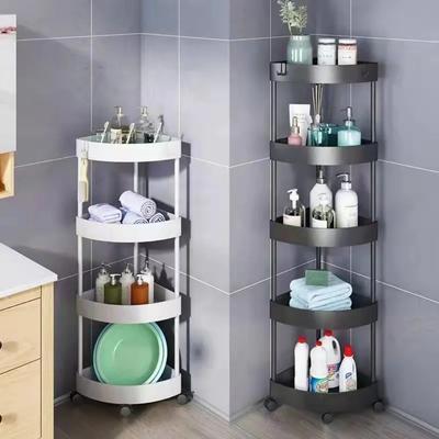 Organizzatore per Ripostiglio Cucina Mobile Angolare Bagno 3/4/5 Ripiani Carrello con Ruote Scaffale Portaoggetti Carrello Portaoggetti con Ruote Organizzatori Scaffali