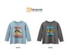 27Kids Korean Style Cartoon Dinosaur Long Sleeve T-Shirt for Boys - Children's Base Layer Baby Clothes
