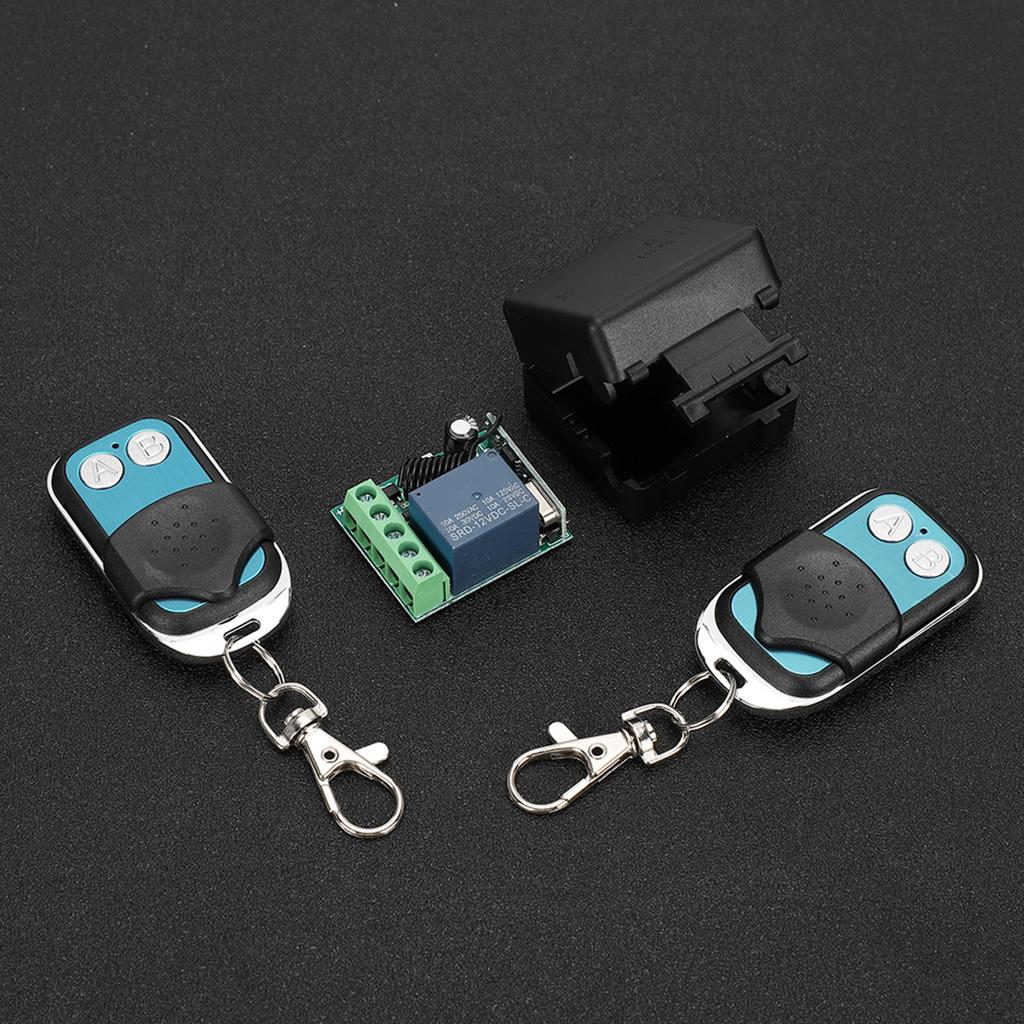 12V Single Channel Remote Control Switch Transmitter Receiver Set 2 Button Learning Code