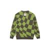 Li Ning Badfive Woven Long Sleeve Crew Neck Checkered Sweater Men sweater Military-Green Fresh-Moss-Green AMBS149-1