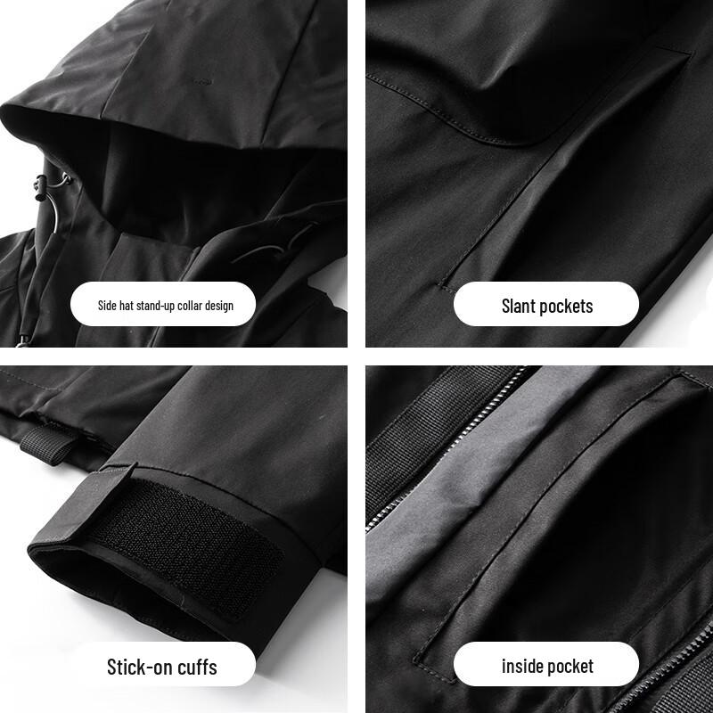 JEANSWEST Men's Outdoor Windproof Hooded Jacket