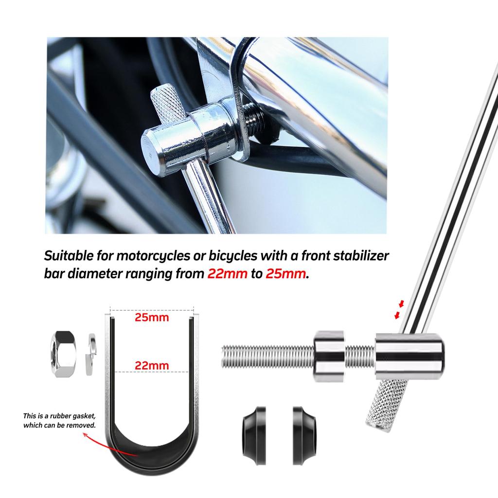 WTZMOTO Universal Mini Round Mirrors with Fits Diameter Compatible with Harley and Scooter Clamp, 3-inch (8cm) 22.2mm/25.4mm Handlebars, SR400,