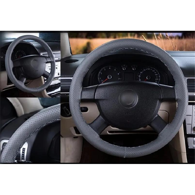 Durable Ventilate Car Steering Wheel Cover With Needles and Thread /summer Micro Fiber Leather Steering-Wheel Covers