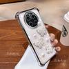 3D Pearl Butterfly Shockproof Plating Silicone Case for Huawei Mate 70 60 50 40 30 Pro Transparent Back Cover