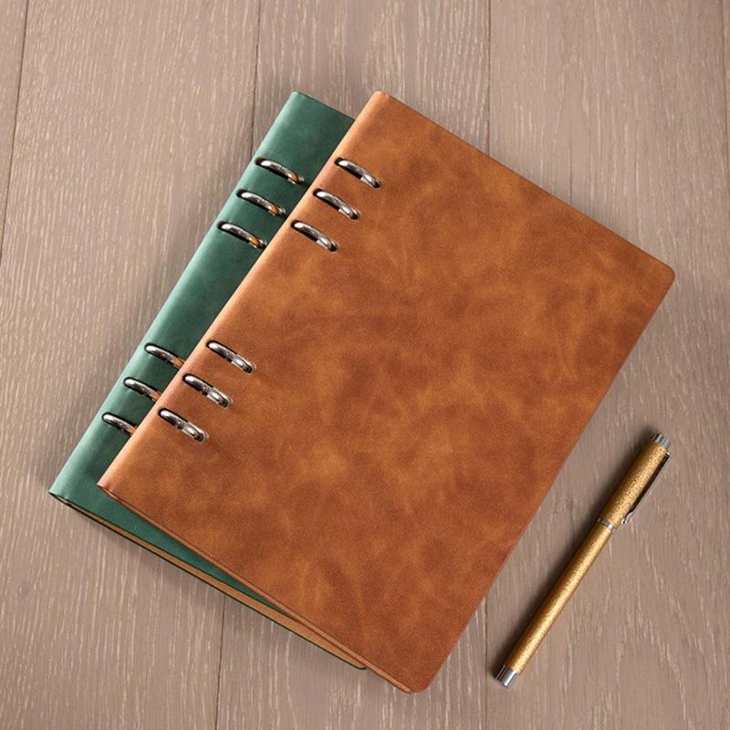 Practical 6 Ring Binder Planner Notebook A5 Refillable Loose Leaf Round Ring Journal Notepad with 100 Sheets Lined Paper