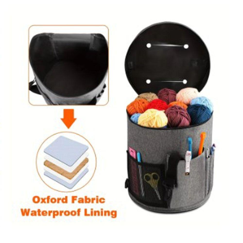 DIY Craft Yarn Round Crochet Bag Large Capacity Knitting Needle Organizer Home Storage