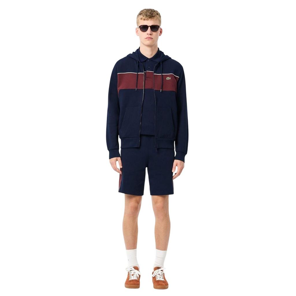 Lacoste Pánská mikina s kapucí na zip v barevném bloku