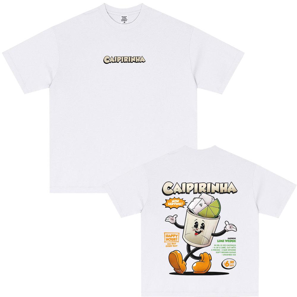 Caipirinha Cocktail Funny Meme T-shirt Men Women Clothing Art Aesthetic Short Sleeve T Shirt Male Casual Cotton Vintage T-shirts