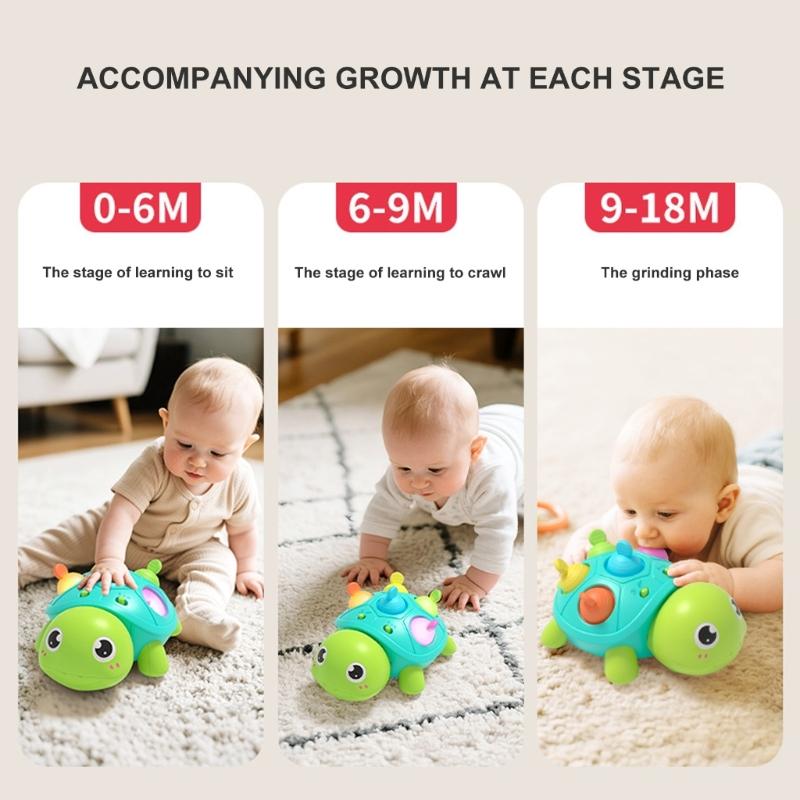 Musical Infant Crawling Encouragement Toy With Safe ABS Material Visual Auditory Stimulation Portable Teething Activity For Babies
