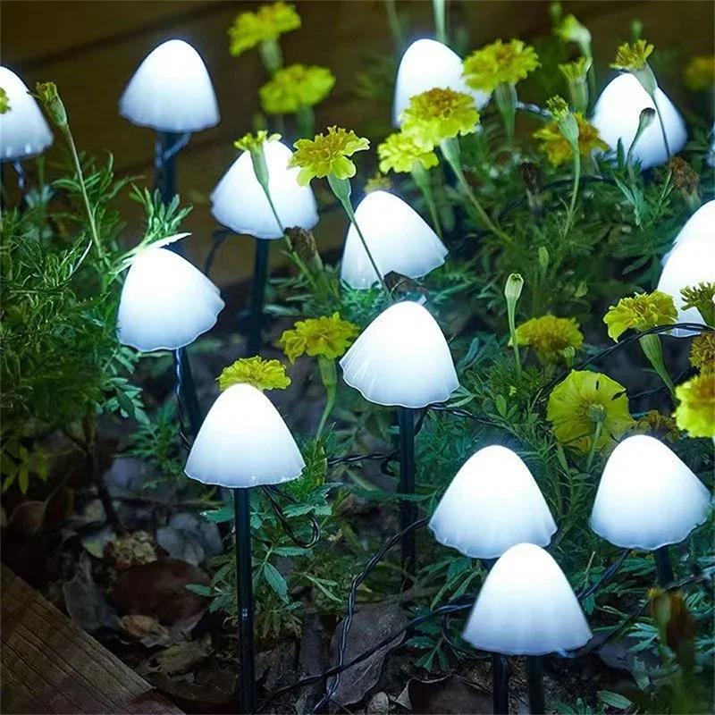 Solar Mushroom Lights String Outdoor Garden Courtyard Lawn Lights Halloween Christmas Decoration Viewing Light LED String Lights