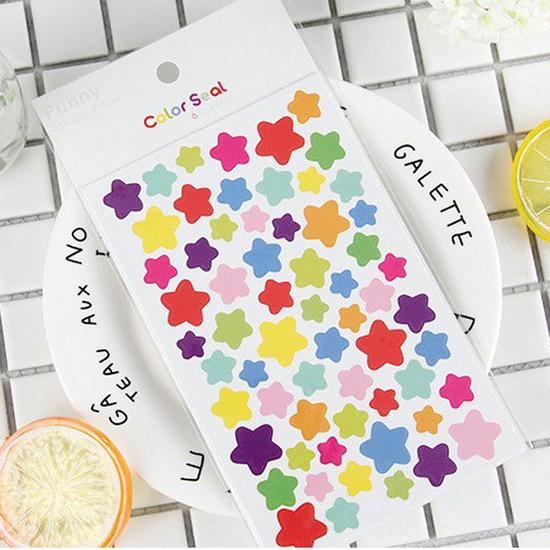 Frische & Lustige Herz- und Stern-Dekoraufkleber (6 Blätter)