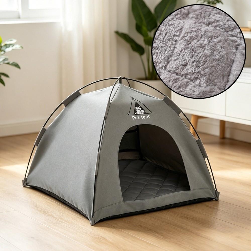 Breathable Feral Cat Shelter Portable Pet Nest Tent Pet Supplies Folding Cat House  Four Seasons S серый