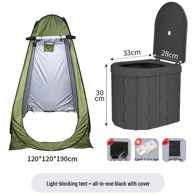 Inodoro Plegable Portátil para Exteriores para Adultos - Uso de Viaje de Emergencia con Solidificador y Desodorante