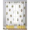 Bee Insect Golden Yellow Transparent Drapes for Bed Chamber Living Room Ornamentation Window Panel Curtain for Cooking Area Tulle Sheer Fabric