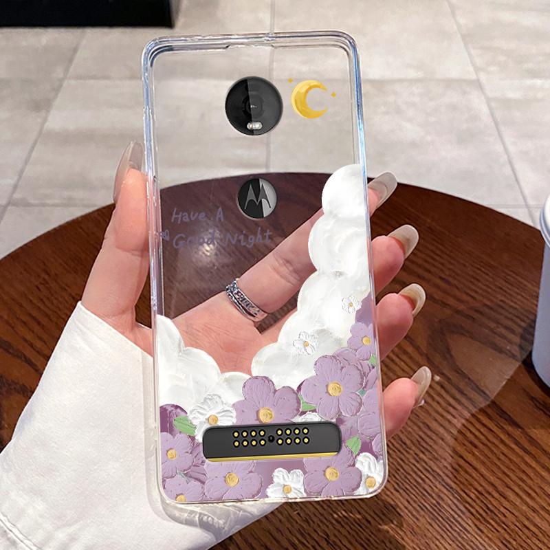 Hülle Für Motorola Moto Z4 Play Hülle Ästhetisch Mode Niedliche Katze Astronaut Weiches Silikon Schutzhülle Transparente Handyhülle