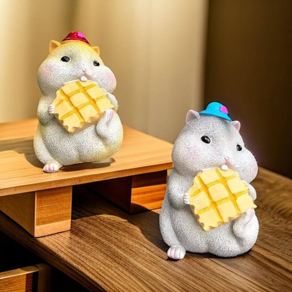 Hamster Eating Cheese Resin Ornaments Fun Relaxation Courtyard Terrace Balcony Decoration Landscaping Layout