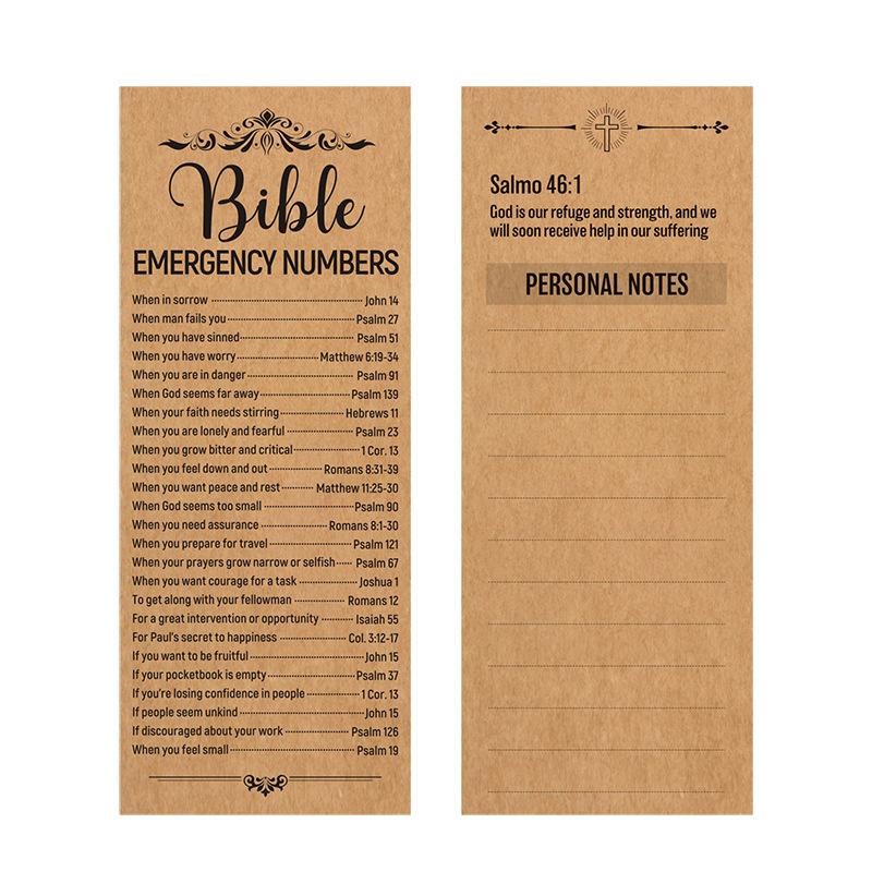 50 Pcs Bible Emergency Numbers Bookmark Christian Gift Religious Bible Verse Bookmark Christian Bookmarks For Church Welcome