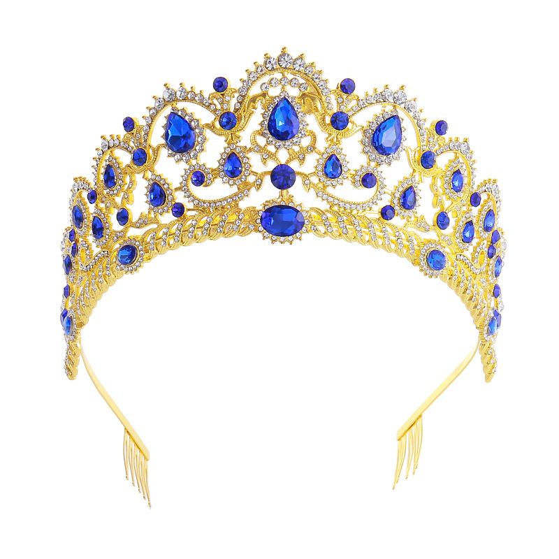 Bridal Crown Alloy Rhinestone Headband Prom Party Performance Headwear Wedding Crystal Crown Anti-Slip Comb Headwear New