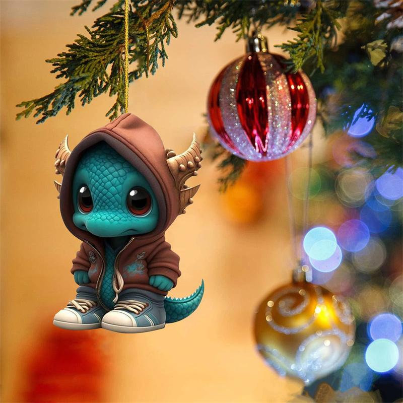 Cute Cartoon Dragon Statue Ornaments Acrylic Pendant Holiday Decoration Pendants Car Pendants Interior Decorations
