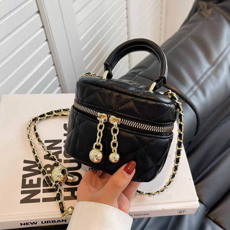 Bag Leather Women'S Bag Versatile Premium Sense Rhombus Crossbody Bag Box Bag Chain Small Square Bag