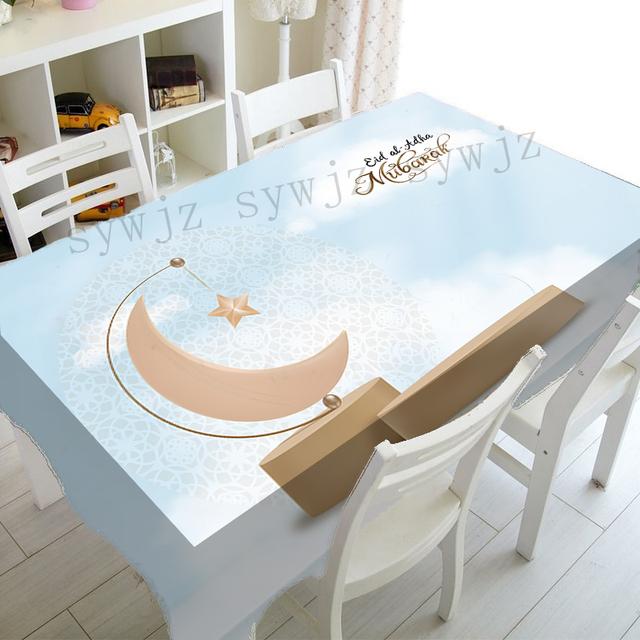 

Скатерть для Рамадана, кухонная прямоугольная скатерть, полумесяц, Ид, аксессуары для домашнего стола, мусульманская мечеть, фестивальная вечерние скатерть 40x70cm15x27inch