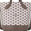 Bally Pennant Logo Geometric Pattern Leather Shoulder Tote Bag Women Handbags Brown 6307435