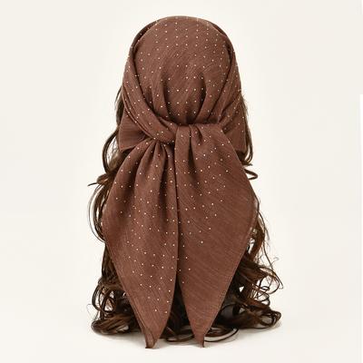 Muslimisches Quadrat Strasssteine Glitzer Schimmer Hijab Schal Tuch Einfarbiges Kopftuch Wickeltücher Islamische Turban Stirnbänder