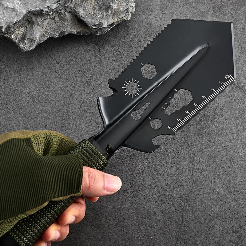 Blackened Mini Stainless Steel Multi-Tool Shovel for Camping, Gardening, and Survival чёрный