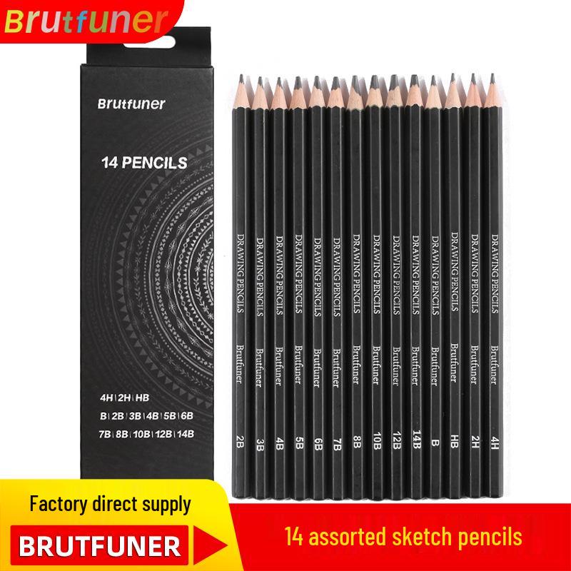 14-Piece Mixed Style Sketch and Drawing Pencil Set for Beginners