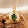 Natural Amethyst Pendant Necklace Women'S S925 Sterling Silver Brushed With Tanzanian Diopside Topa Garnet Colored Treasure