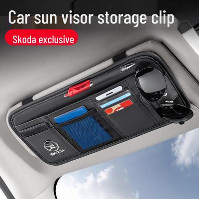 Sponka na brýle do auta Škoda Úložný prostor na sluneční clonu pro Octavia, Superb, Kodiaq, Kamiq, Karoq.