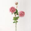 Fiori Artificiali in Seta Peonia a 3 Teste Rosa Occidentale Ornamento Floreale per Decorazione Matrimonio