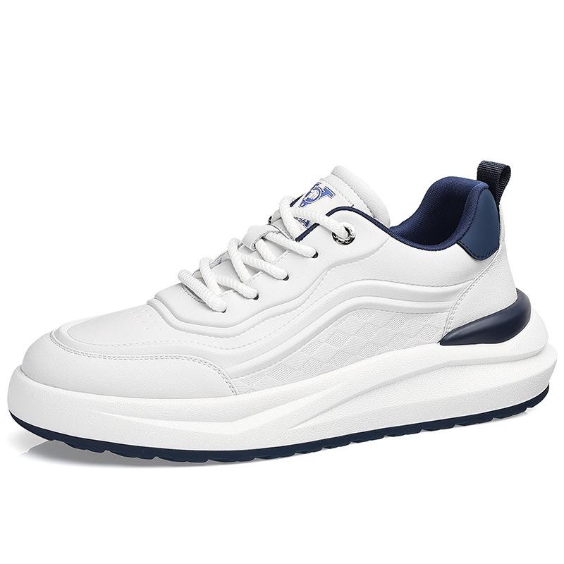 Men's Style Casual Leather Shoes Men's Versatile Fashion Trendy Shoes Platform White Shoes Men's 2025 Trend Board Shoes