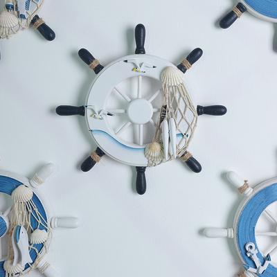 Wooden Ship Wheel Rudder Wall Decor, Nautical Beach Ocean Decor Wooden Boat Ship Steering Wheel Home Wall Hanging Decoration