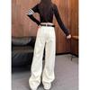 Plus Size Women's High-Waisted Straight-Leg Jeans - Spring/Autumn 2025, Versatile, Loose Fit, Slimming Wide-Leg