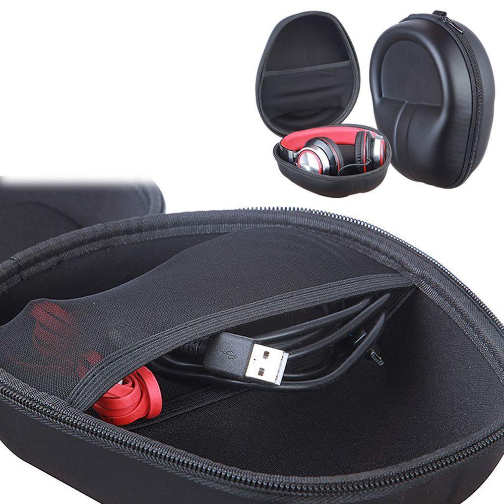 Black Earphone Case Shockproof Hard Shell Case Headphone Pouch Headphone Case Hard Box Storage Bag