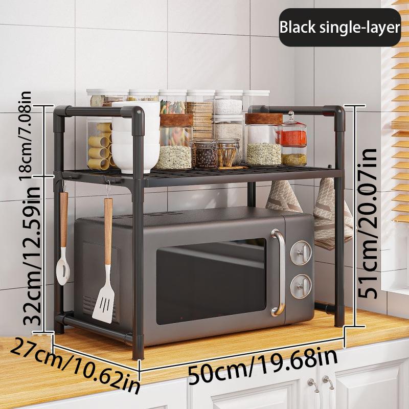 1 Set Of Multifunctional Thickened Household Kitchen Microwave Storage Rack, Microwave Seasoning Storage Rack