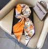 Small long thin bevel silk scarf Women's ethnic style belt Tie hair belt Tie bag ribbon tie yarn scarf Thin scarf