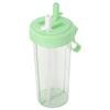 600ml Portable Two Straws Water Bottle Dual Use Drink Cup for Outdoor Travel Sport Geeen