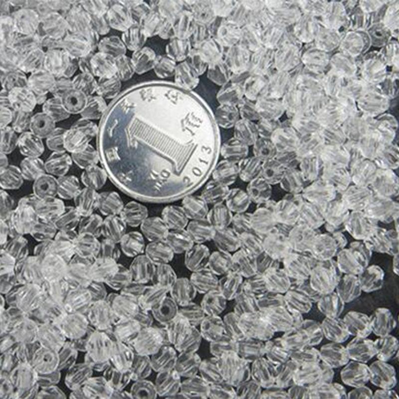 4mm 6mm 8mm 10mm Acrilic alb transparent, rotund, bicon, mărgele fațetate, fabricarea de bijuterii pentru brățări și coliere