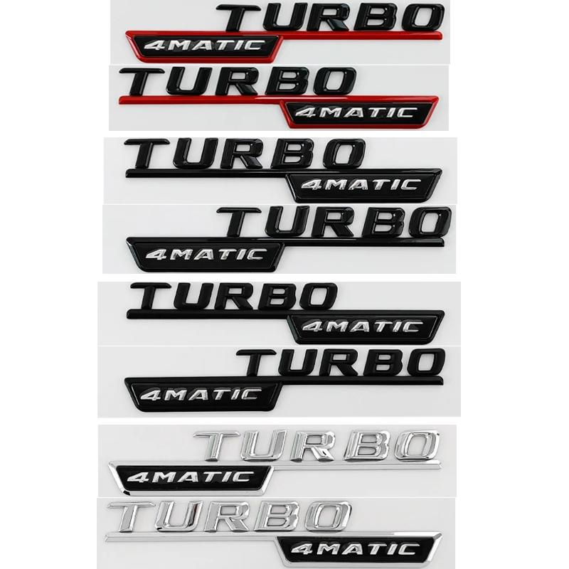 TURBO 4MATIC Plus Car Emblem Side Fender Badge Sticker Logo For Mercedes Benz AMG X247 C117 W117 GLE53 GLA45 A45 A35 CLA35 CLA45 qq1