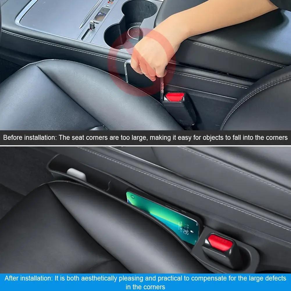 Car Storage Box for Tesla Model Y Model3 Seat Slot Storage Box Leak-proof Anti-drop Phone Card Holder Car Interior Accessory