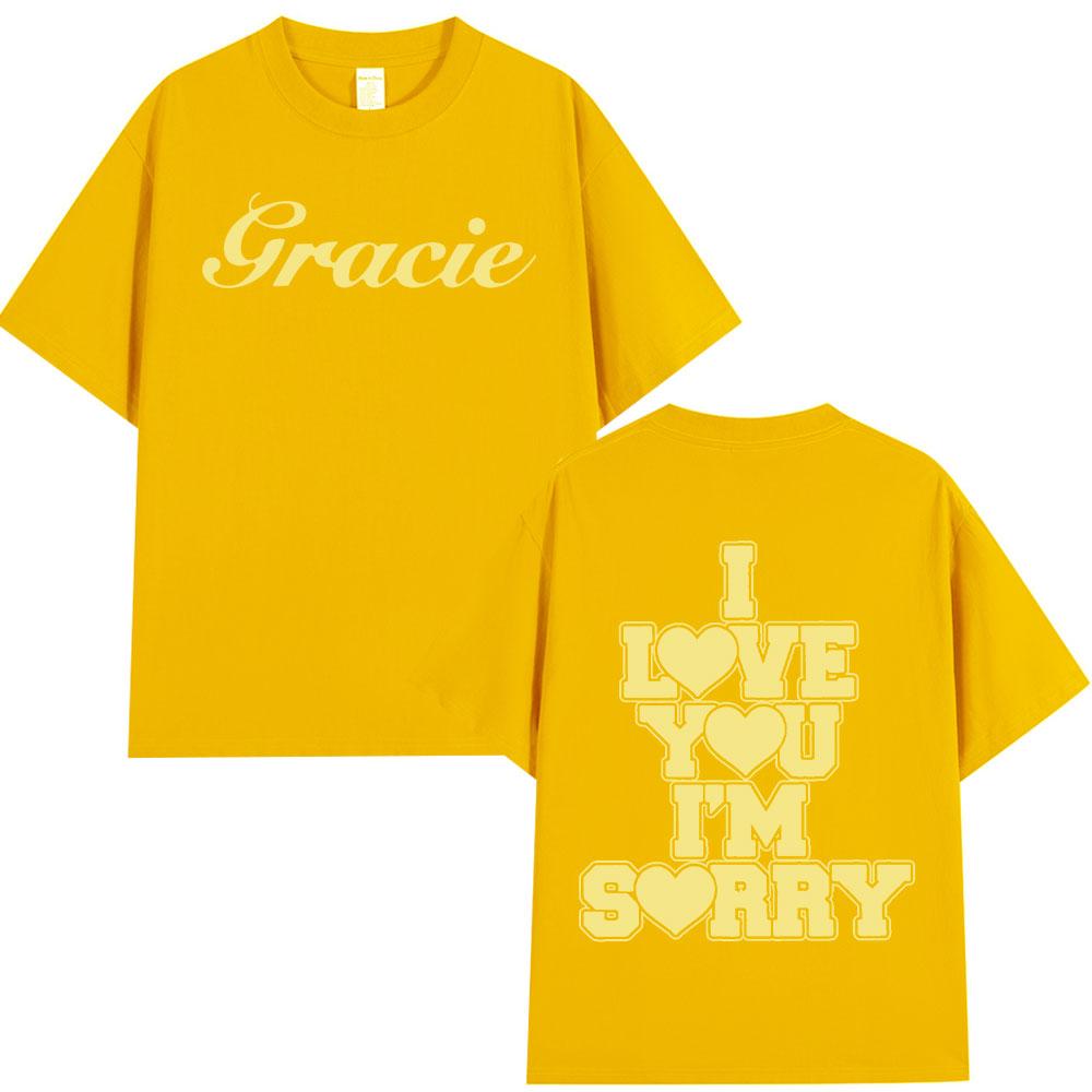 Gracie Abrams I Love You I'm Sorry T-Shirt Mode Hip Hop T-Shirts Herren Damen 100% Baumwolle Locker Kurzärmeliges T-Shirt Streetwear