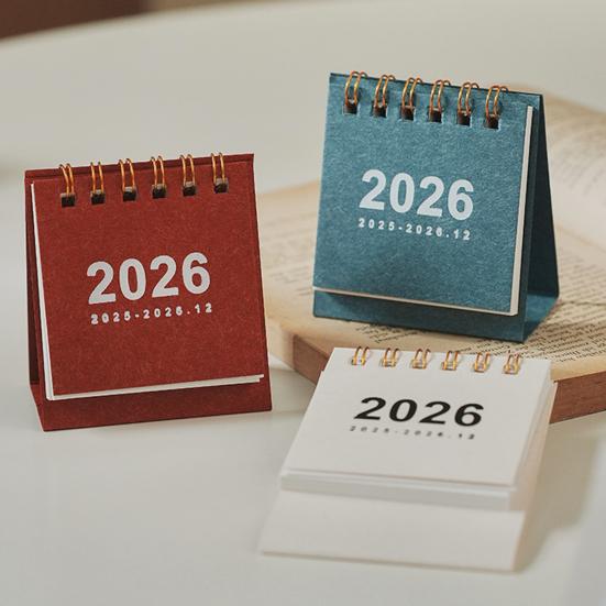 2026 Mini Stolní kalendář leden 2026-prosinec 2026 12měsíční plánovač Malý stojací překlápěcí kalendář s dvojitou drátovou vazbou pro domácí kancelář