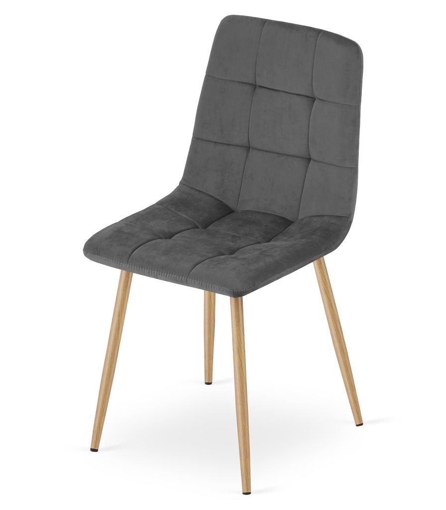 KARA chair - dark gray velvet / wood color legs x 1