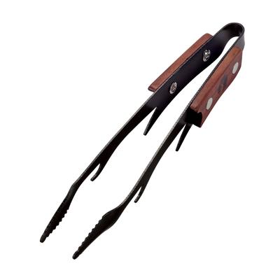 CAPTAIN STAG Outdoor BBQ Black Deer Replacement Grill Stainless Fluororesin Wood Black Tongs, Tongs, 18cm, Hook, Steel, Coating, Grip, UG-3320