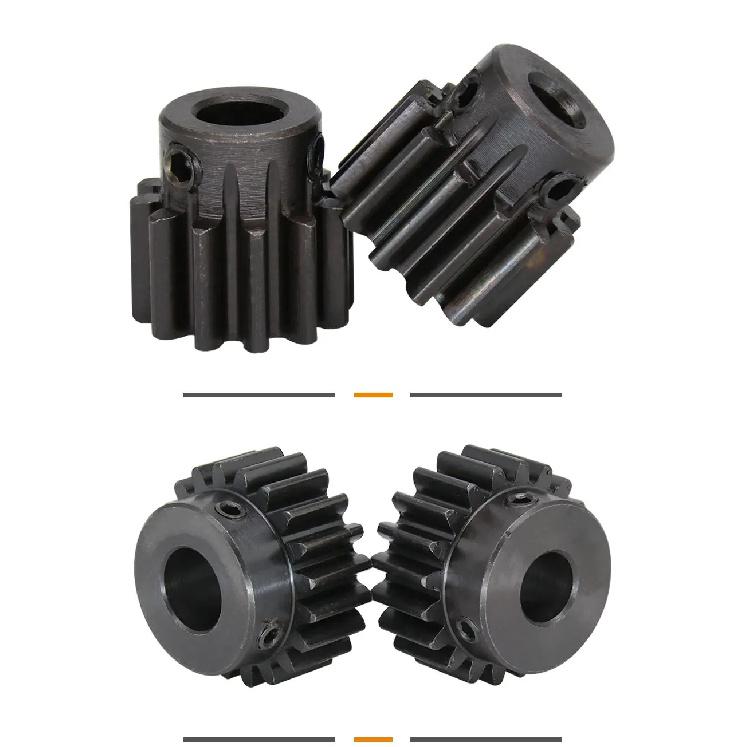 Spur Gear 1.5M-17T/18T Inner Bore 5/6/6.35/8/10/12 mm Teeth Thickness 12 mm Blackening Carbon Steel Metal Gears for Transmission