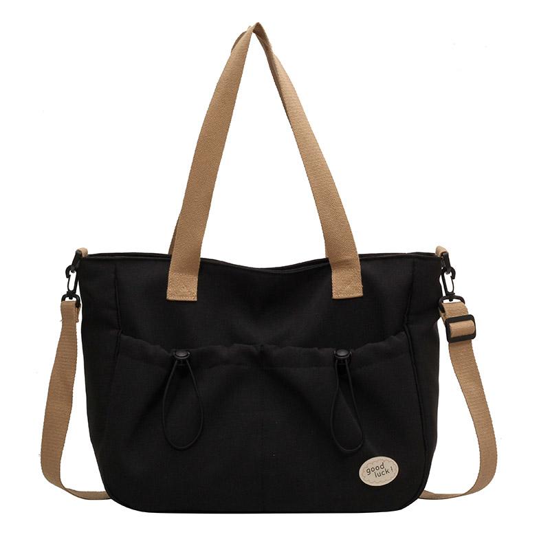 

Женская однотонная сумка-тоут, повседневная сумка через плечо для женщин, сумка через плечо чёрный